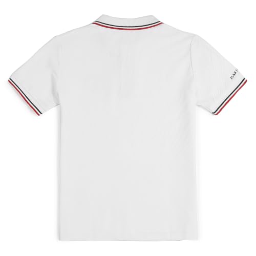 Image of Alan Jones Clothing Boys Cotton Polo T-Shirt | Honeycomb Knit Fabric |Regular Fit Half Sleeve Zip Polo Neck |Casual & Sports Wear | Sizes 6-16 Years