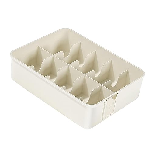 Underwear Sock Storage Box Drawer Organizer Practical Lingeries Storage Bins Closet Organizer for Panties, Ties, Socks Underwear Belts, 10 Grids White