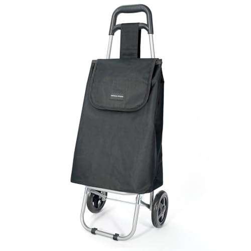 VERTICAL STUDIO Einkaufstrolley 35 L – Klappbar, leicht & robust, mit Alugestell, Reißverschlusstasche & Klettverschluss –...