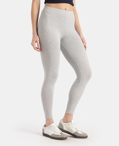 Image of Jockey AW87 Women's Super Combed Cotton Elastane Stretch High Rise Leggings with Ultrasoft Waistband