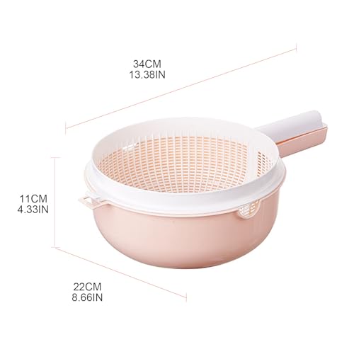Colador doble capa con asa para lavar arroz y frutas miniatura 5