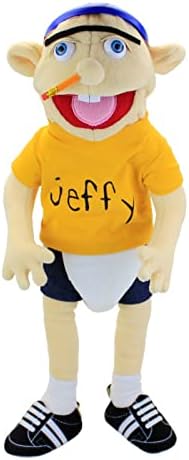 GHA Jeffy Puppet Soft Plush Toy Hand Puppet For Play House, Mischievous Funny Puppet's Toy with Working Mouth, Kid's Gift for Birthday Christmas Halloween Party, Yellow