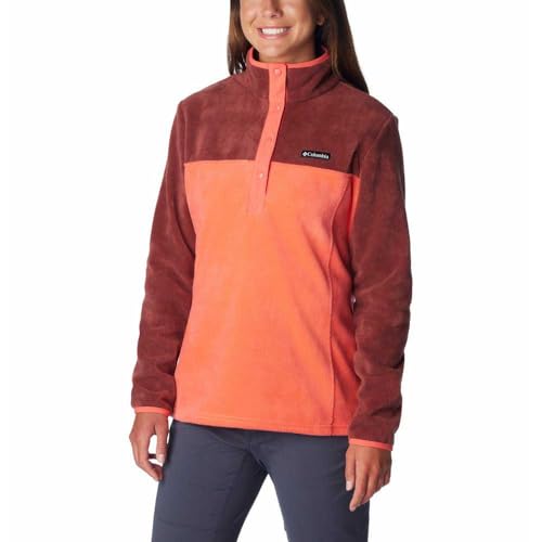 Image of Columbia Womens Benton Springs Half Snap II Pull Over Fleece Jacket, Dark Stone /Canoe /Vintage Blue, 3X