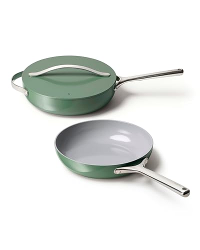 Caraway Ceramic-Coated Fry Pan and Sauté Pan Duo - Sage
