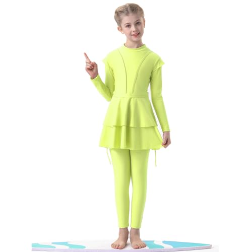 Muslim Swimsuits for Girls Kids Butterfly Islamic Swimwear Burkini Full Cover Hijab Top Pants Swim Costume Bathing Suit4