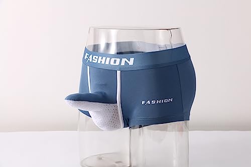 Men's Cotton Separate Pouch Boxer Briefs Underwear Breathable Panty Trunks Underpanties3
