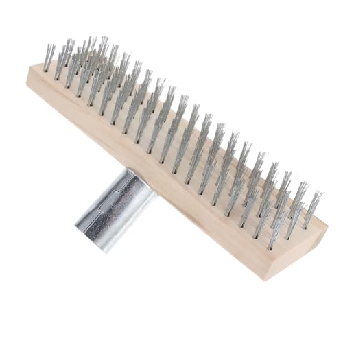 Gogogmee Moss Broom Wire Cleaning Brush Deck Scrub Brush Steel Broom for Floor Cleaning