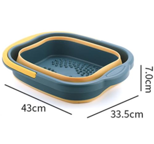 Spa de pies plegable con asa portátil azul miniatura 4
