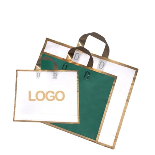 Sac en plastique avec logo personnalisé gorm, emballage cadeau blanc 35x30 pour événement