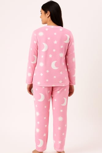 Image of CAMEY Womens Winter Full Sleeve Top and Pajama Pants Regular Fit Night Suit Round Neck Top and Pyjama Set Ladies Night Dress