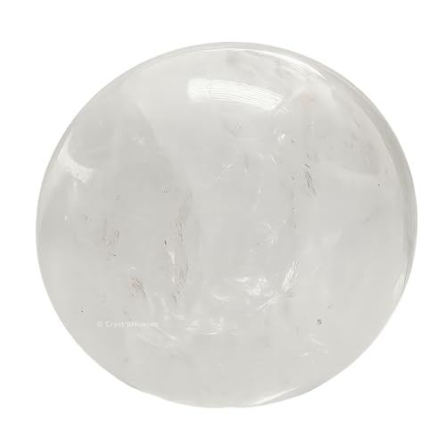 Image of Certified Clear Quartz Crystal Ball for Meditation | Premium Crystal Vastu Items for Home and Feng Shui Items for Good Luck - Pooja Supplies and Spiritual Practices (1.5 inch Inch)