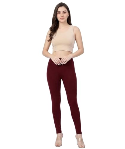 Image of Thrifty Thread Women's Cotton Full Length Leggings | Soft & Comfortable Leggings | High Waist | Regular Fit