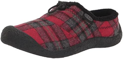 KEEN womens Howser 3 Slide Slippers, Red Plaid/Steel Grey, 9.5 US