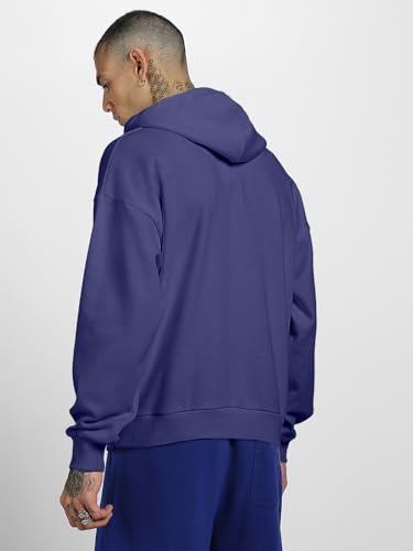 Image of Veirdo Polycotton Spun Oversized Fit Hooded Sweatshirt Full Sleeves Front Chest Graphic Printed Drop Shoulder Jumper Hoodie for Men (Sizes: S to 3XL)