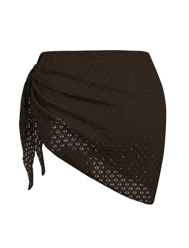 Image of ZAFUL Women's Sarong Coverups Beach Wrap Sheer Bikini Cover Up Mini Skirt | Wraps Swimwear, Cover Ups for Swimwear, Multi-Wear, Texture, Floral