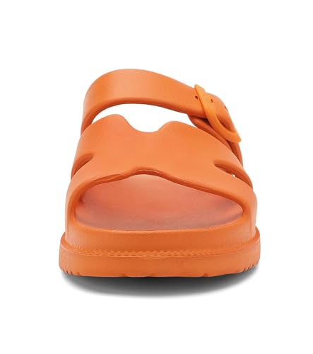Image of Haifago Women's Flat Sandals with Arch Support, Summer Beach Slip on Slides Comfort Lightweight H-Strap Sandal Adjustable Buckle