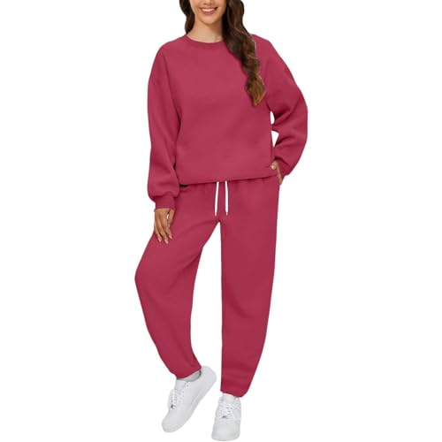 Chandal Mujer Completo Conjuntos Deportivos Talla Grande Ropa Deportiva Invierno Otoño Sudadera Manga Larga Sudaderas Cuello Redondo Y Pantalón Conjunto Deportivo Dos Piezas Deportivos Running