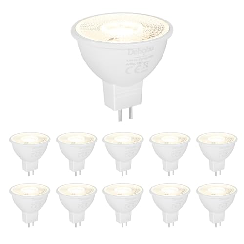 Dehobo Bombillas LED MR16, Blanco Neutro 4000k, Bombilla de 5W 500 Lumen para Lámparas Base GU5.3 - Sin Parpadeo, Carcasa de Aluminio y Plástico - Ideal para Hogar, Dormitorio - Pack de 10