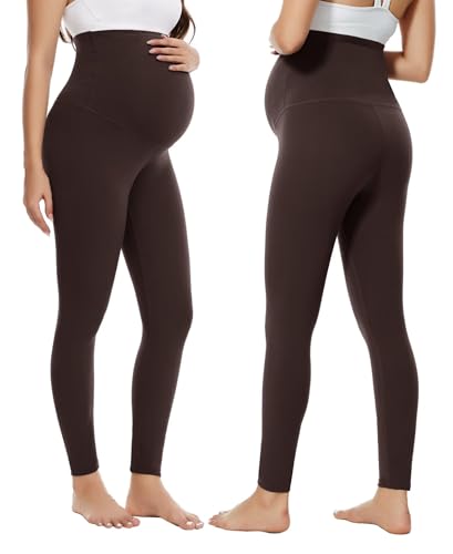 Happy. angel Women’s Maternity Leggings Over The Belly, Soft Stretchy Pregnancy Pants for Active Workout Yoga Wearing