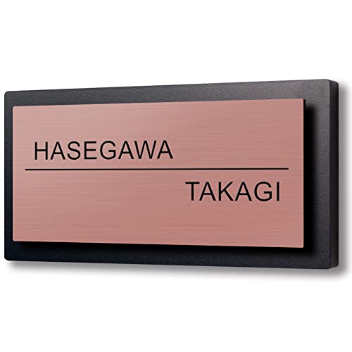 【166×86mm】【二世帯向け】【黒台付】表札 2世帯 アクリル コンパクト【貼るだけ】 戸建 マンション プレート 玄関 門柱 ポスト おしゃれ シンプル 会社 屋外 新築 横書き