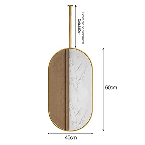 Miroir ovale à tige suspendue au design minimaliste chic - 4