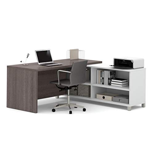 BESTAR Pro-Linea L-Shaped Desk 72W White/Bark Grey