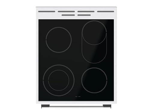 Gorenje GECS5C 60 WPA Elektro-Standherd mit Glaskeramik-Kochfeld, 50cm, 70 Liter, GentleClose, Schnellaufheizung, AirFry, ExtraSteam, Teleskopauszüge, AquaClean, weiß