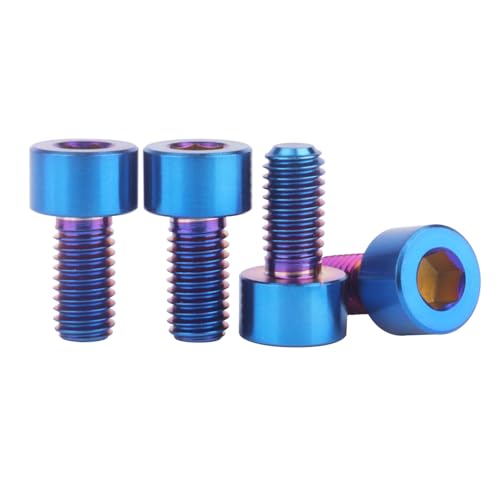 Pernos hexagonales Allen M5 de titanio azul quemado para motocicletas y bicis