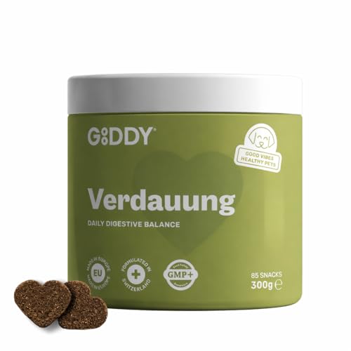 Gooddy – Probiotische & Präbiotische Snacks für Hunde, 85 Stück (300 g) – Mit Vitamin B12 & B9, Glutamin & Zink – Unterstützt Verdauung, Darmflora, Darmschleimhaut & Immunsystem – Gegen Durchfall
