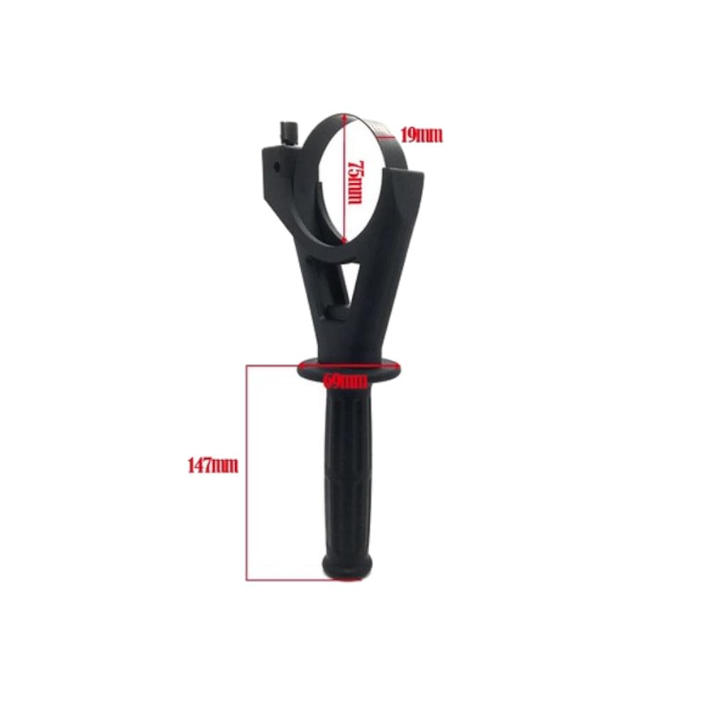 Trade-Shop Mango adicional/empuñadura/mango lateral para martillo perforador, taladro, lijadora/cuello ajustable de 75 mm – 87 mm de diámetro