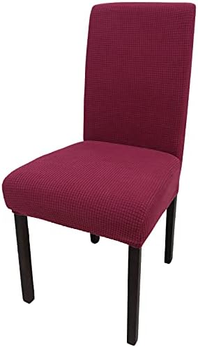 Set of 6 Leeyunbee Dining Chair Covers, Modern Elastic Stretch Chair Protector, Removable Washable Kitchen Chair Seat Cover for Hotel, Restaurant, Wedding, Dining Room, Banquet, Ceremony (Silver Grey)
