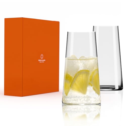 Stölzle Lausitz Longdrinkgläser Power 2er-Set 460ml – Elegante Highball Cocktail Gläser für Drinks, Wasser & Säfte – Hochwertige Longdrinkbecher aus Kristallglas – Spülmaschinen- & Stoßfest