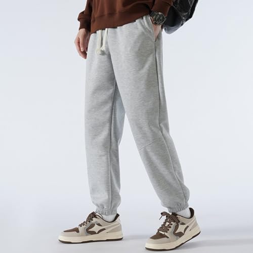 Pantalon de jogging décontracté pour hommes coupe ample coton gris - 7