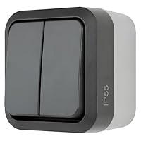 REV - AquaStorm, Serienschalter, Lichtschalter Feuchtraum IP55, einpolig, Aufputz, 230V, 10A, anthrazit