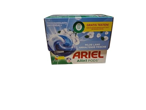 Ariel Allin1 Pods - Detergente universal para ropa de algodón fresco, 15 lavados