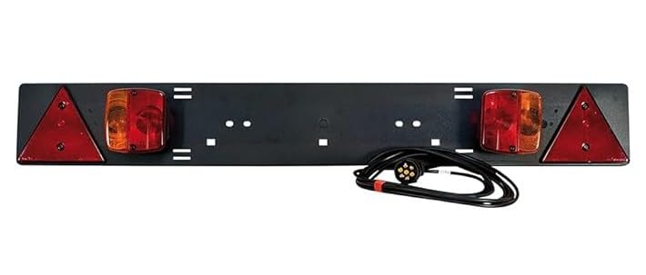 Goodyear - Rampe de feux arrière de voiture 1 m, signalisation de remorque, avec 2 voyants et 2 réflecteurs, connecteur 7 broches : frein, clignotant,...