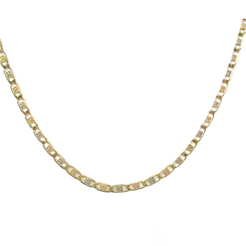 Peso Gr 8 COLLANA UOMO CATENA ORO GIALLO E BIANCO 18 KT