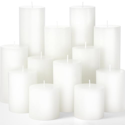 Shihanee Pillar Candles 3 in x 3,4,5,6,8,10 Dripless Unscented Sm...