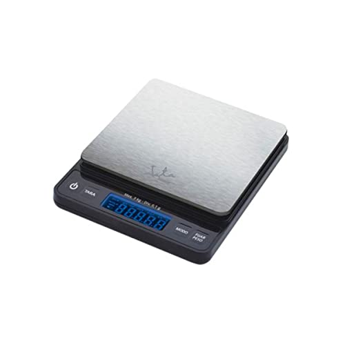 Jata 773 - Báscula de Cocina Digital, Alta resistencia, Alta precisión, Hasta 5 kg, Pantalla LCD, Función tara, Acero Inoxidable, Medidas: 10,5 x 13 x 2 cm