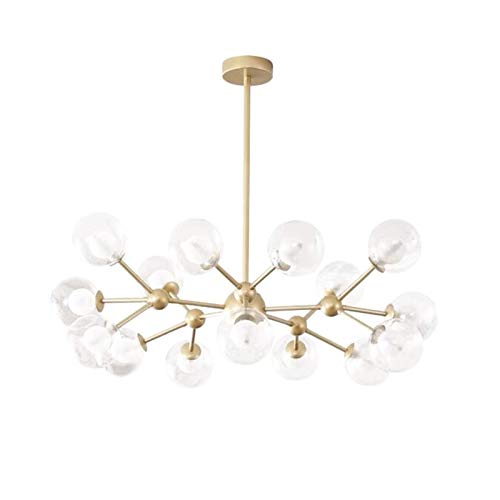 Lustre moléculaire de haricot magique G9, suspension LED à bulles de verre orientées