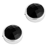 OoSsSoO Button cover Cufflink for Men Button cover Dress Shirt and Tux Shirt Accessories Shirt Birthday Christmas Wedding Gifts Used for Shirt cuffs buttons(Silver black)