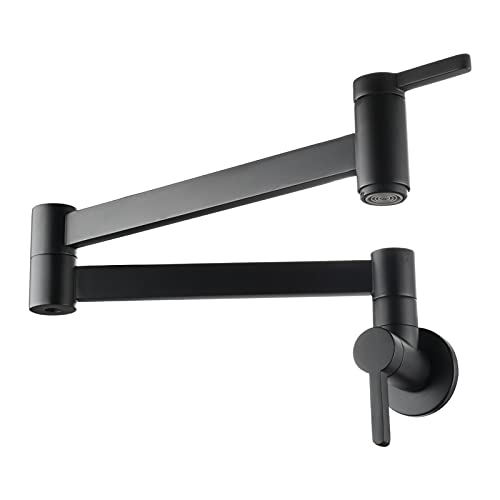 Grifo de cocina extensible con doble articulación para agua fría en latón cepillado