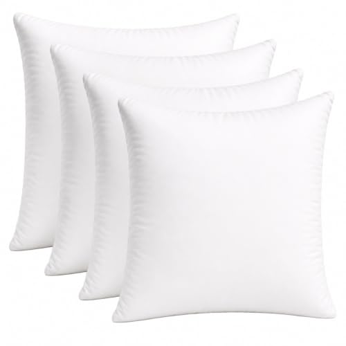 EGYPTO Pack of 4 Cushion Inserts 60cm x 60cm | Plump Bounce Back 24x24 Cushion Inserts | Hypoallergenic Throw & Sofa Pillows Inner | Made in UK