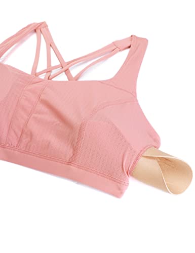 Image of CRZ YOGA Strappy V Neck Sports Bras | Medium Support, Removable Pads, Yoga, Brushed, Criss Cross Back, for Women