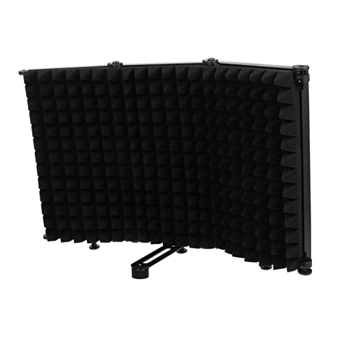 1個 マイクウインドスクリーン フォームマイクカバー 有線 マイクスタンド USBマイク マイク マイク防風シールド マイクポップフィルター アルミニウム合金 Black SEWACC