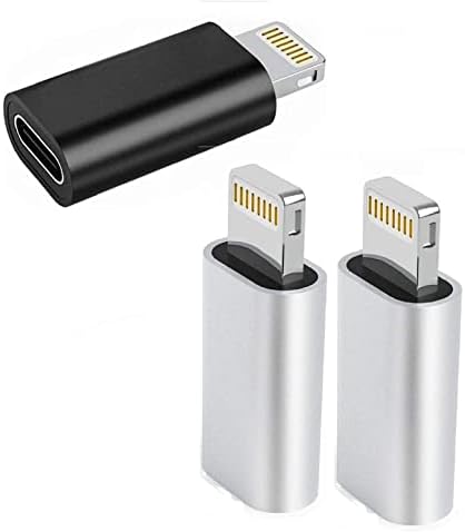 Paquete de 3 adaptadores USB C a Lightning para adaptador Lightning a tipo C para iPhone iPad cargador de soporte  adaptador de sincronización de