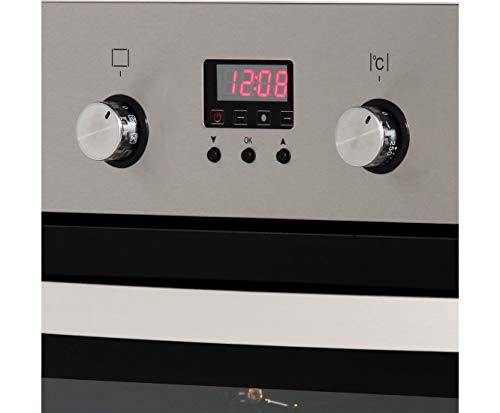 Exquisit EBE 65-1H Einbaubackofen | 58 Liter Backofenvolumen | Heißluft | Timer | versenkbare Knebel | Edelstahl – Bild 6