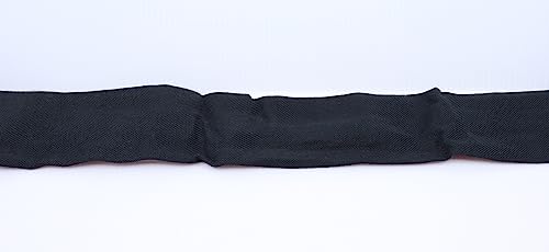 Image of 9 Foot Linen Fabric Chandelier Chain Cord Cover with Hook and Loop Closure, Black