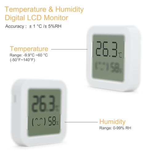Igrometro Termometro Digitale Sonomo 3 Pezzi - Misuratore Umidit&agrave; E Temperatura Per Interni