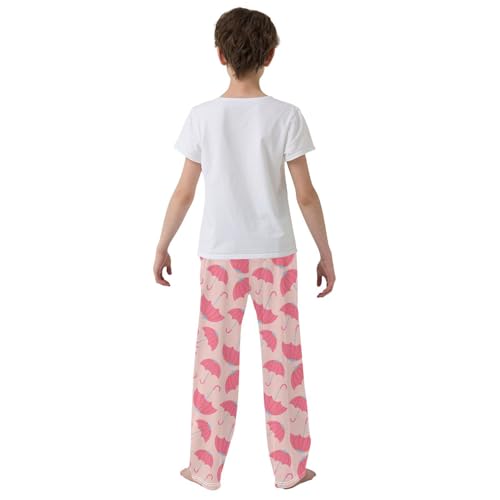 ZZKKO Umbrellas Cute Cartoon Pink Boys Pants for Kids Jogger Pants with Pockets S-XL3